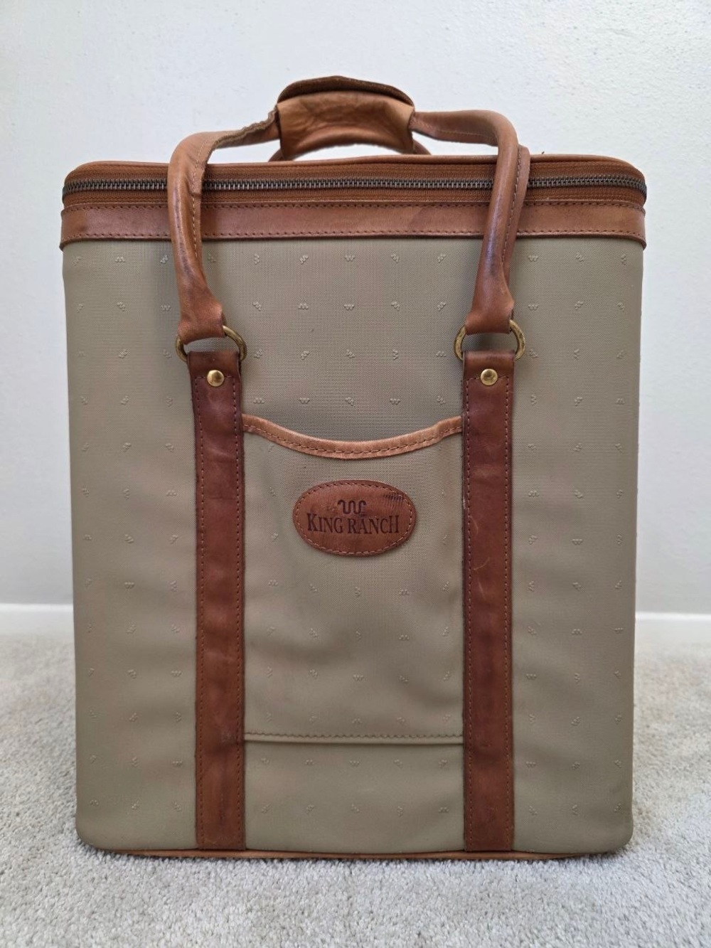 Vintage King Ranch Igloo Legend 24 Cooler Leather Monogram Canvas Case Rare